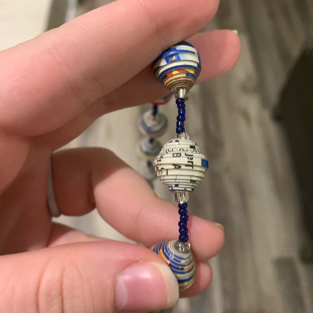 Haitian paper bead handmade necklace